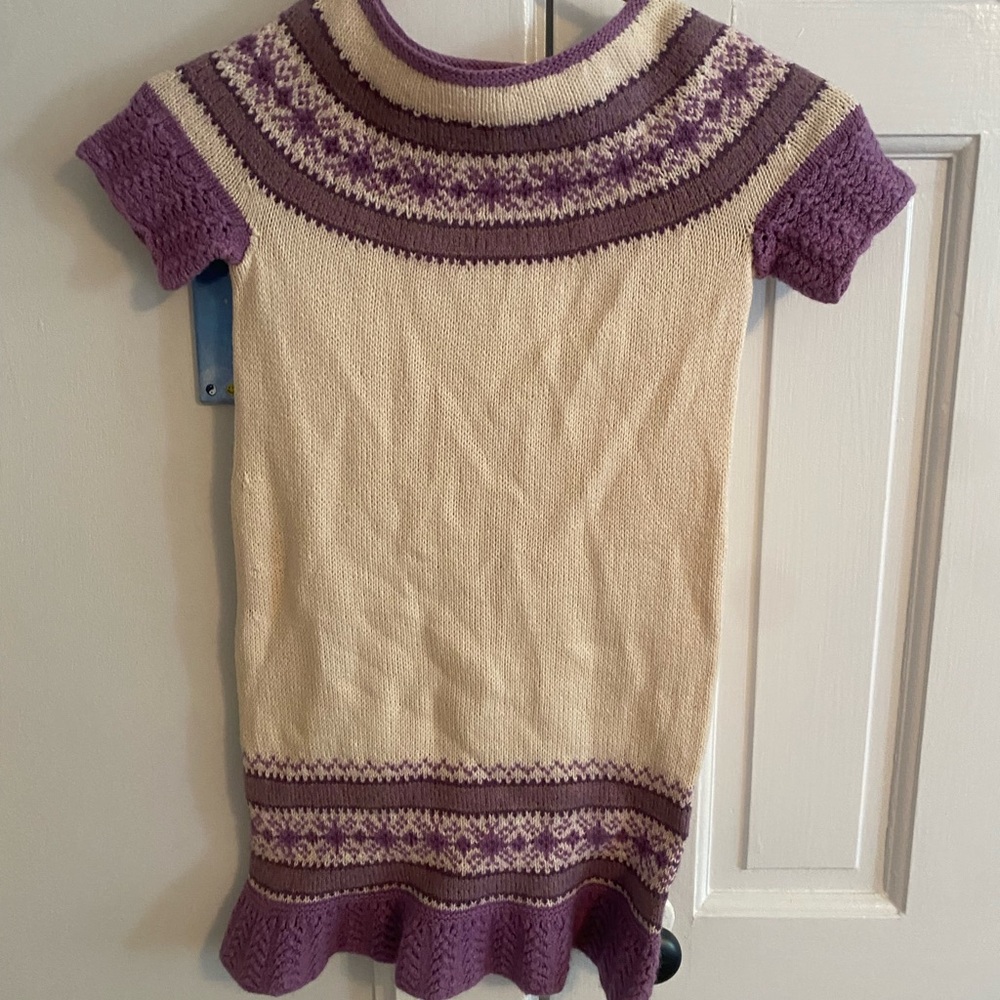 Purple and Cream Kids Knit Top